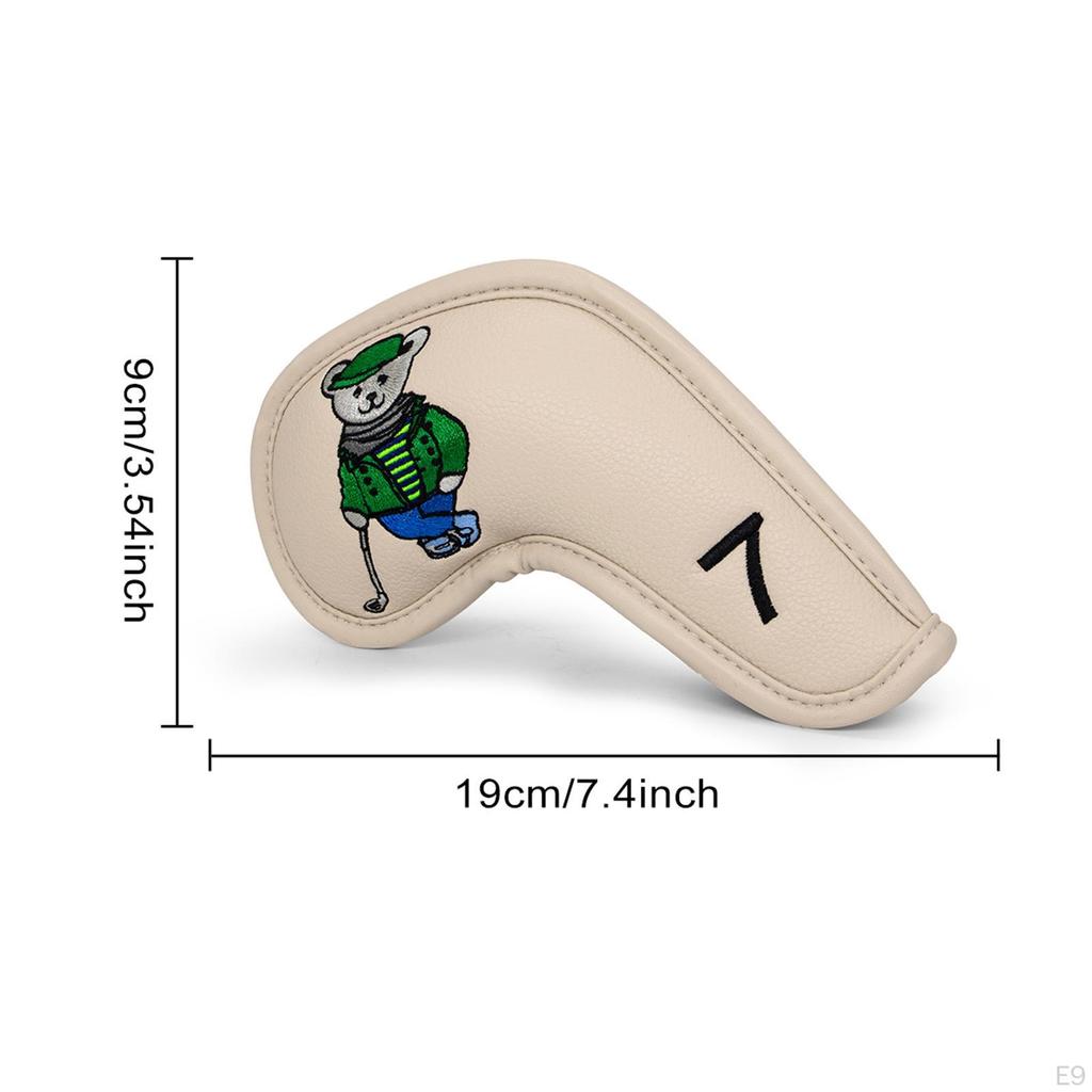 10Pcs Golf Iron Headcover Head Protector Number Embroideried 4, 5, 6, 7, 8, 9,A,S,P,X Lightweight