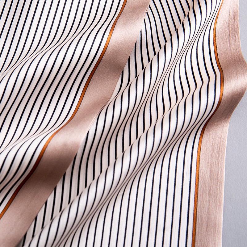 Hengyuanxiang Double-Layer Mulberry Silk Striped Neckerchief