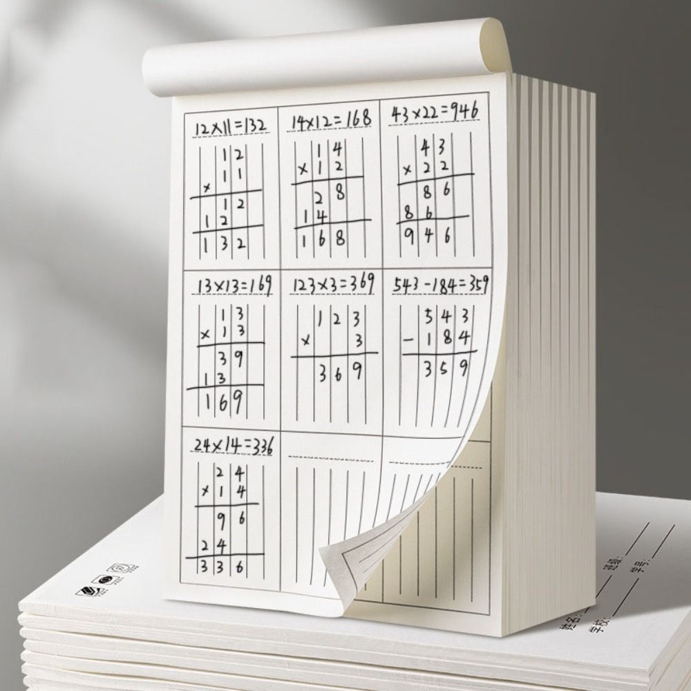 40 листов минималистских математических упражнений, тетрадь, математические вычисления, блокнот для детей 6-8 лет