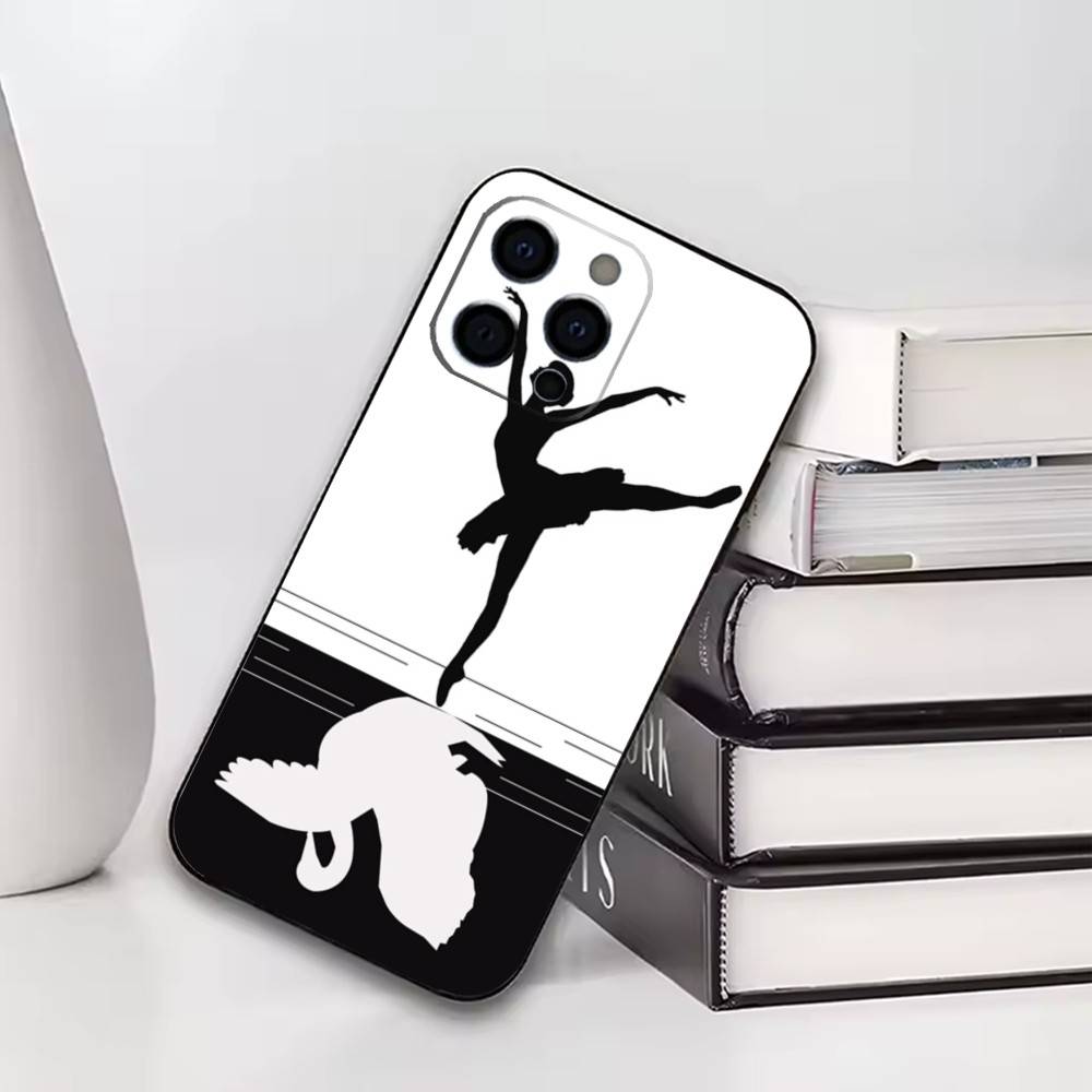 Роскошный черно-белый чехол-лебедь для iPhone 17, 16, 15, 14, 13, 12, 11 Plus, Pro, Другие, Мягкая черная крышка