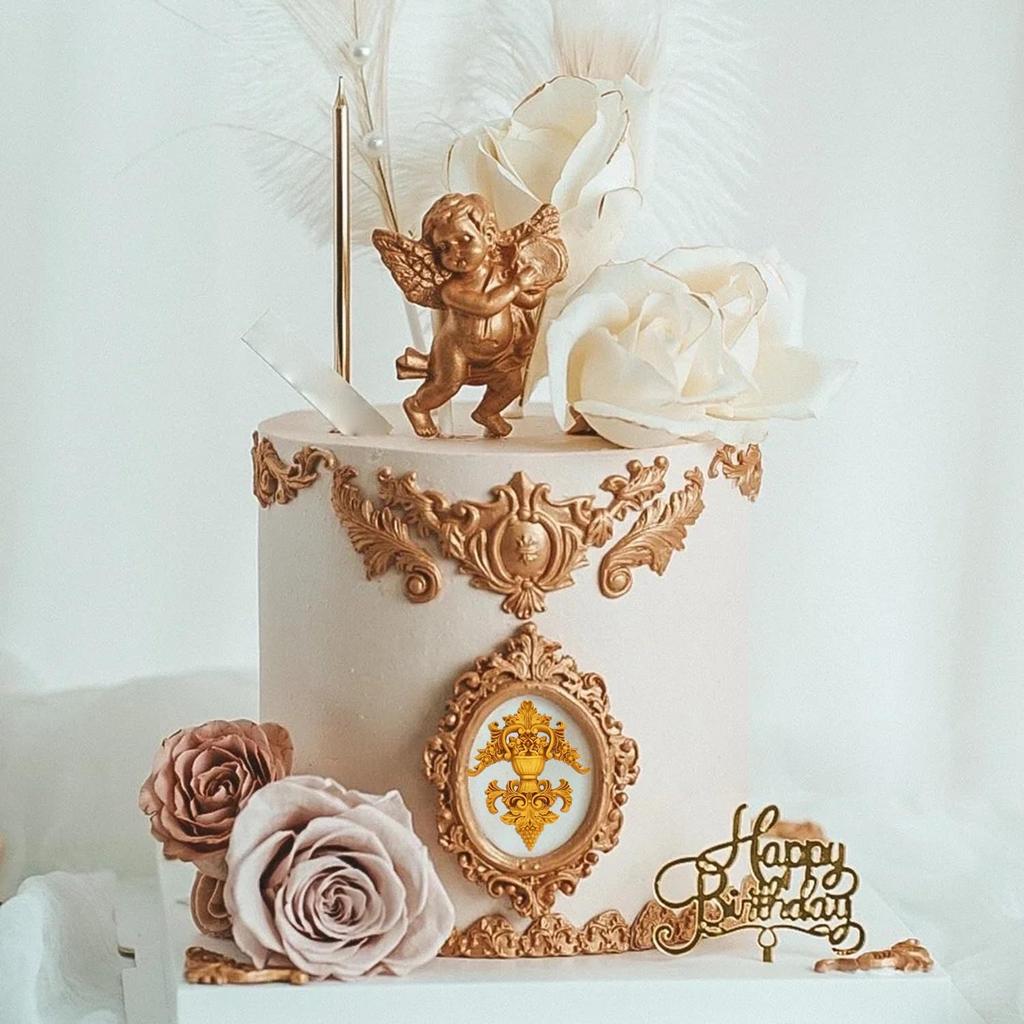 Формы для помадки в стиле барокко, силиконовые формы в стиле барокко для украшения торта, топпер для кексов, конфетная шоколадная паста для жевательной резинки, полимерная глина