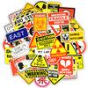 50 PCS Warning Stickers Danger Banning Signs Reminder Waterproof Decal Sticker To DIY Laptop Motorcycle Luggage Snowboard Car