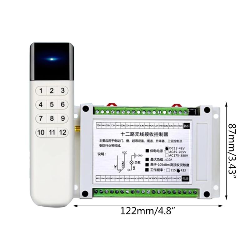 Удобное интеллектуальное устройство дистанционного управления Легкое управление устройством Операция 12В 24В 220В 12 каналов Подходит для лампы