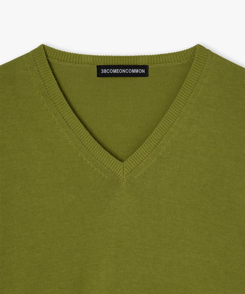38COMEONCOMMON Regular Cotton V-Neck Knit (Olive)