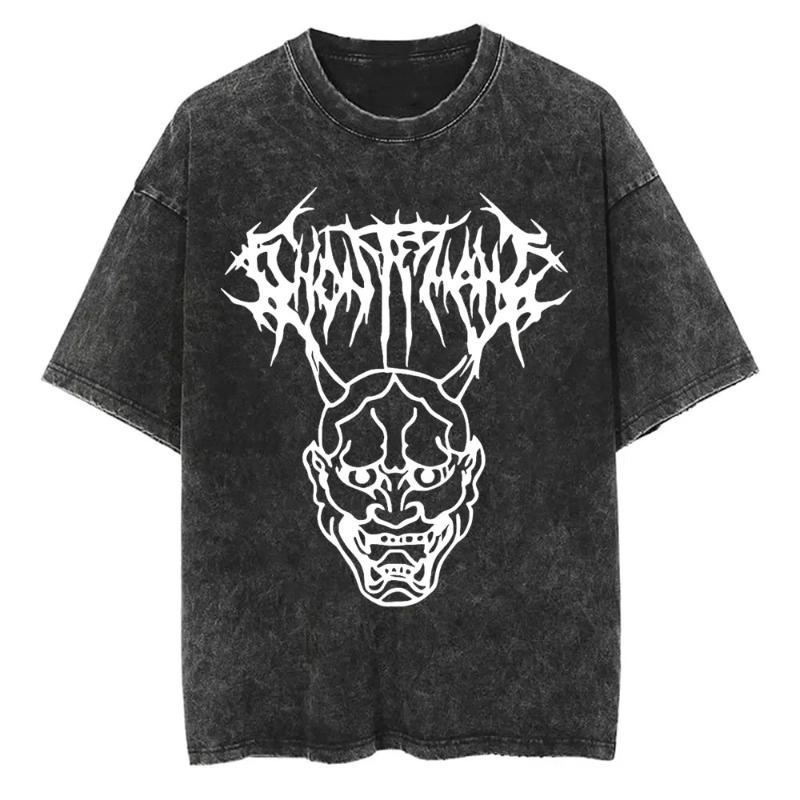 Мужская повседневная футболка с принтом Ghostemane, вываренная, готическая, оверсайз, уличная одежда, мужская хип-хоп Y2K, рэп, рок, трэп, металл, топы, футболки