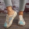 Модная женская обувь 2025 Горячая распродажа Женские тапочки с закрытым носком Новые Модные туфли на шнуровке спереди в сочетании цветов Легкая удобная повседневная обувь