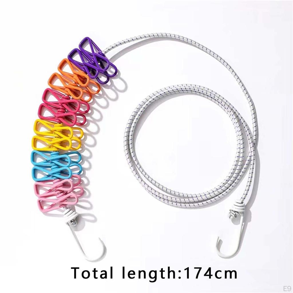 Эластичная веревка для сушки белья для кемпинга, ветрозащитная функциональная вешалка для одежды, дорожная веревка для отдыхающих