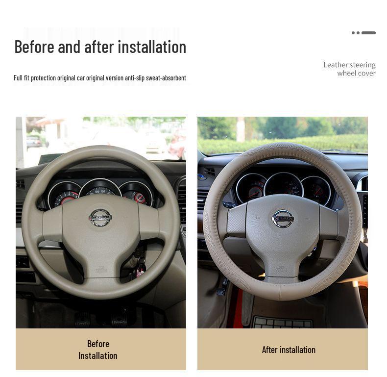 D0X Накладка на руль из натуральной кожи для Nissan Sylphy, Murano, старой Teana, Qashqai, Sunny, Livina, Tiida.