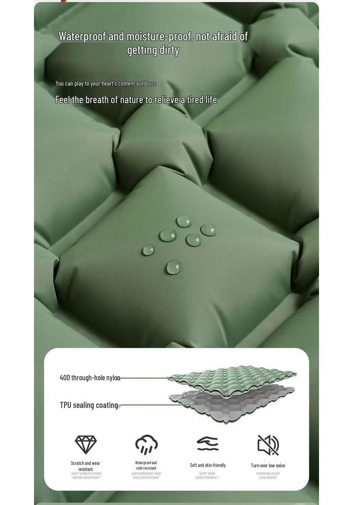 New Model Automatic Outdoor Camping Air Mattress with Built-in Foot Pump – Moisture-Proof and Portable