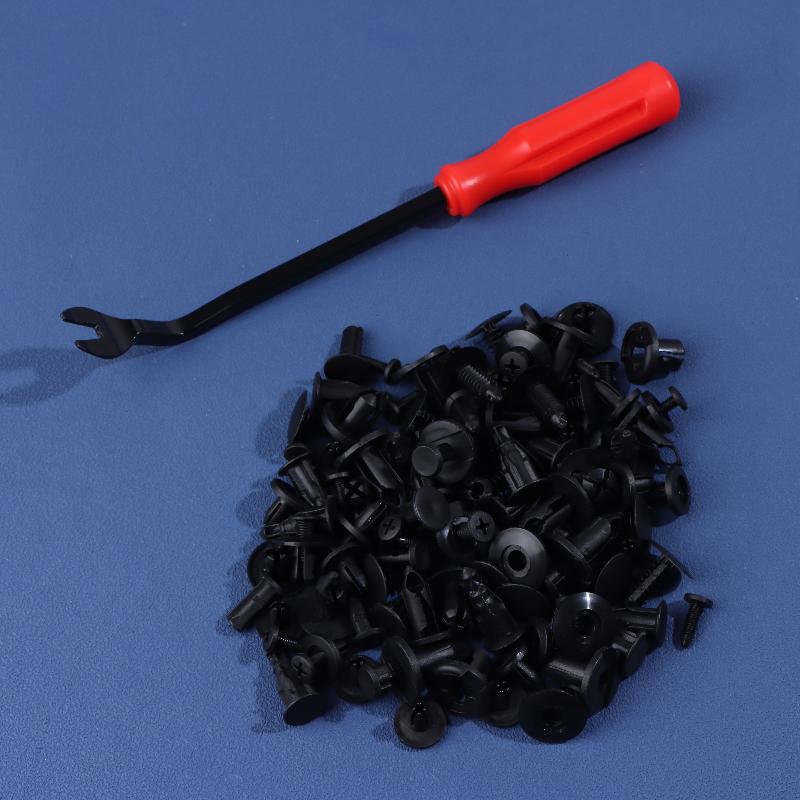 190 шт. Автомобильные крепежные клипсы Пластиковый набор крепежных элементов 6 размеров Автомобильные заклепки-пуговицы Набор кузовных бамперных прижимных заклепок