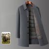 Осенние и зимние шерстяные пальто для мужчин, двусторонние шерстяные пальто среднего размера, универсальные ветровки из кашемира, мужские толстые пуховики