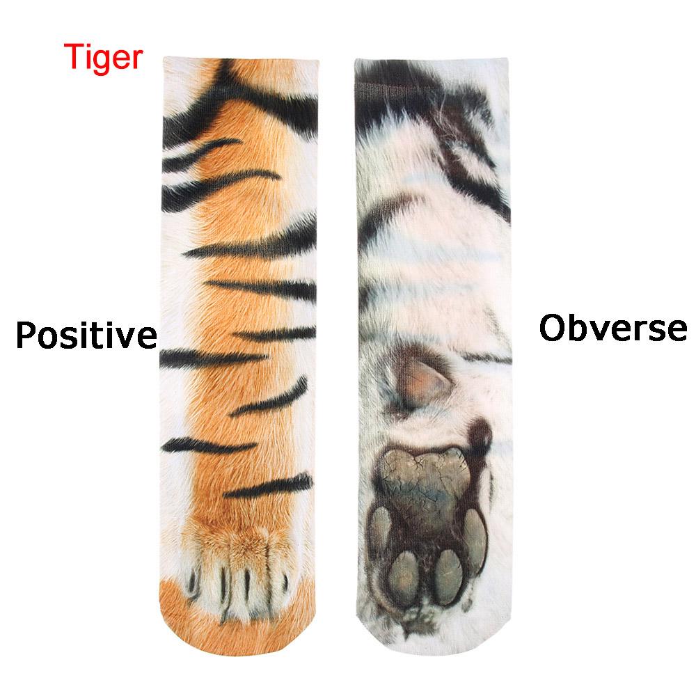 Носки с 3D принтом, забавные носки унисекс, мужские и женские чулочно-носочные изделия в стиле Харадзюку, разные стили, узор в виде лапы животного