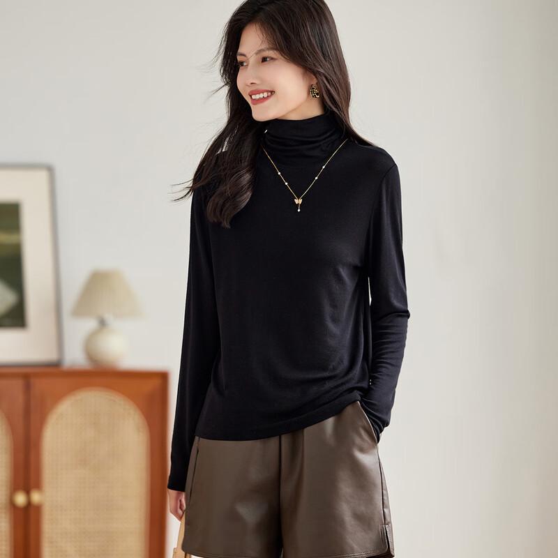 Women's Silk Blend Turtleneck Knit Top