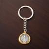 Retro Two-Color St. Benedict Medal Keychain, Double-Sided Engraved Protective Medal Pendant, Faith-Themed Portable Accessory