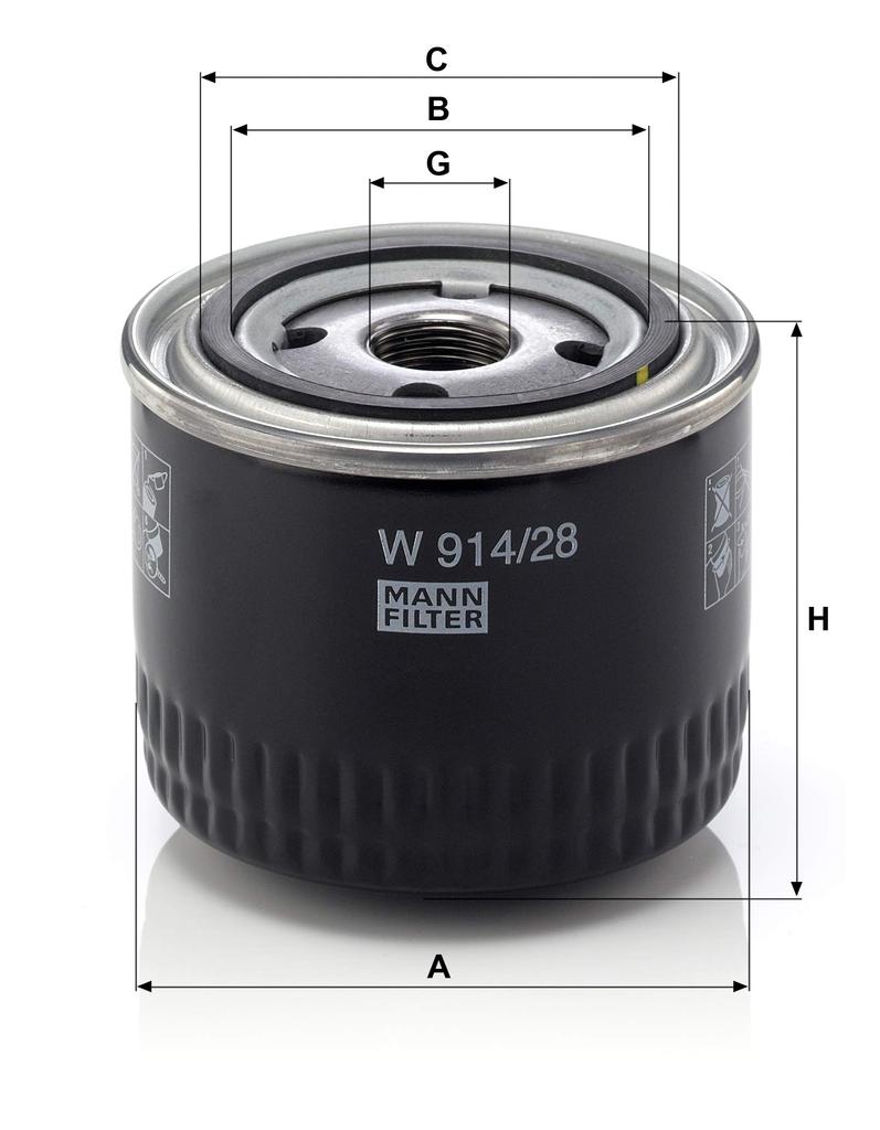 MANN FILTER MANN/Oil Filter Product Number: W914/28