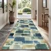 Modern Ikat Geometric Hallway Runner Rug, Non-Slip Washable Floor Mat for Home Decor