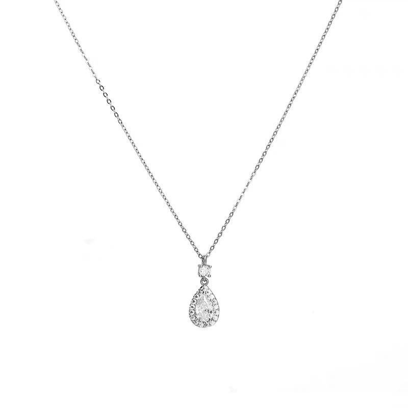 Элегантное ожерелье с подвеской в виде капли воды из титановой стали — прочная цепочка на ключицу в стиле знаменитостей для создания шикарного образа