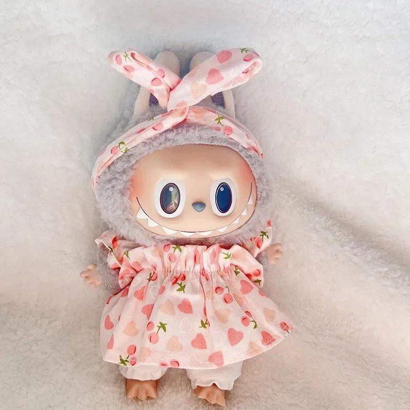 17 см симпатичная плюшевая мини-кукольная одежда аксессуары для кукол-идолов вишня/ананас комплект из трех предметов подарок