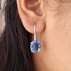 Natural Tanzanite Gemstone 925 Sterling Silver Handcrafted Dangle Earrings 1.05" EE-173-10