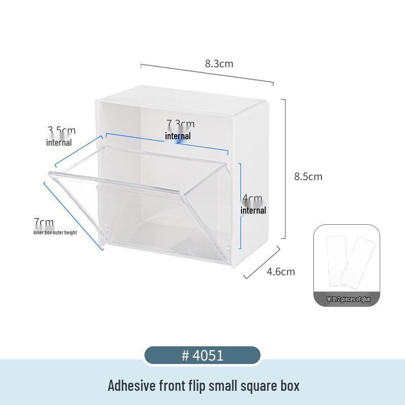 Japanese-Style Transparent Mirror Cabinet with Drawer for Cosmetics, Lipstick, Toiletries, Stationery, and Eyebrow Pencil Storage