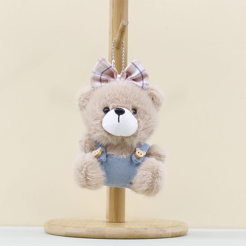 Bear Cartoon Adorable Plush Keychain With Pp Cotton Filling For Bag Decor