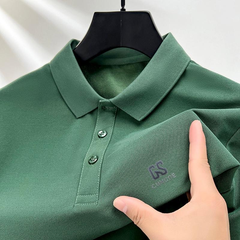 Дизайнерское мужское поло с лацканами и коротким рукавом, летняя новинка, изысканный принт с буквами, модная повседневная деловая мужская одежда