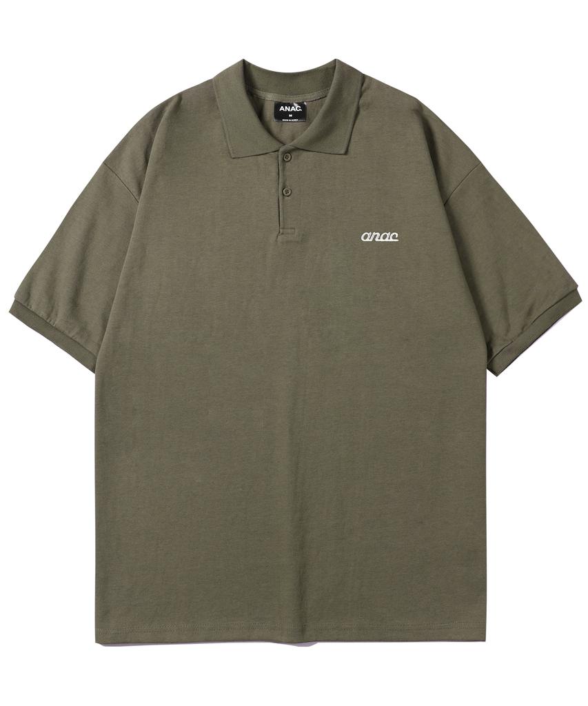 ANOTHER ARCHIVE Oversized Essential Collared Short Sleeve Tee_Khaki
