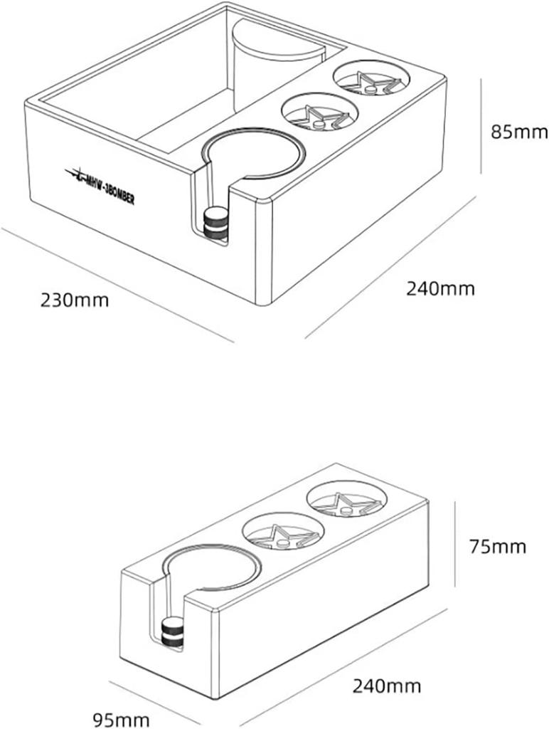 MHW-3BOMBER Espresso Tamper Mat, 51-58mm, Multi-Function Tamper Stand, ABS Coffee Tamper Mat, Coffee Supplies (51535458mm) CH5528-OS
