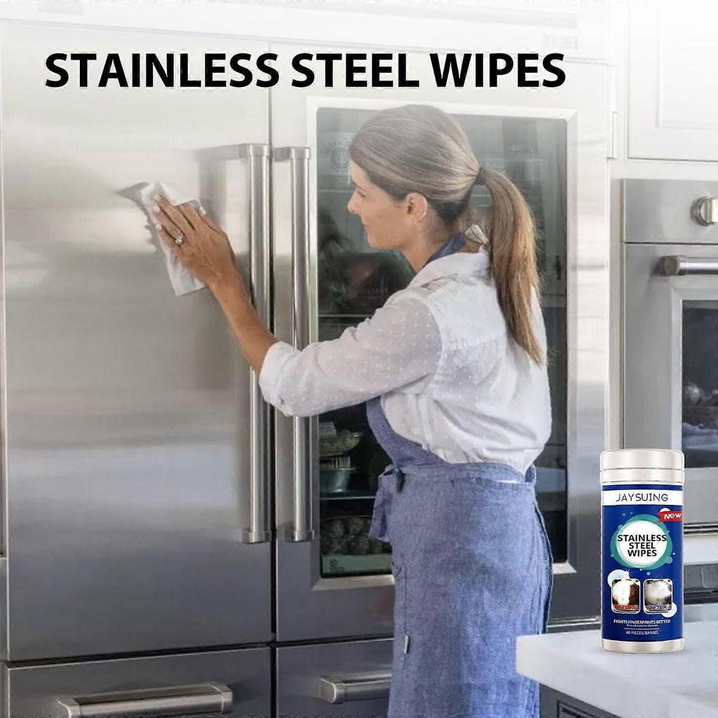 Limited time!!Jaysuing Stainless Steel Wipes Removes Water Spots And Dirt From Kitchen Faucets, Sinks, And Stainless Steel Surfaces