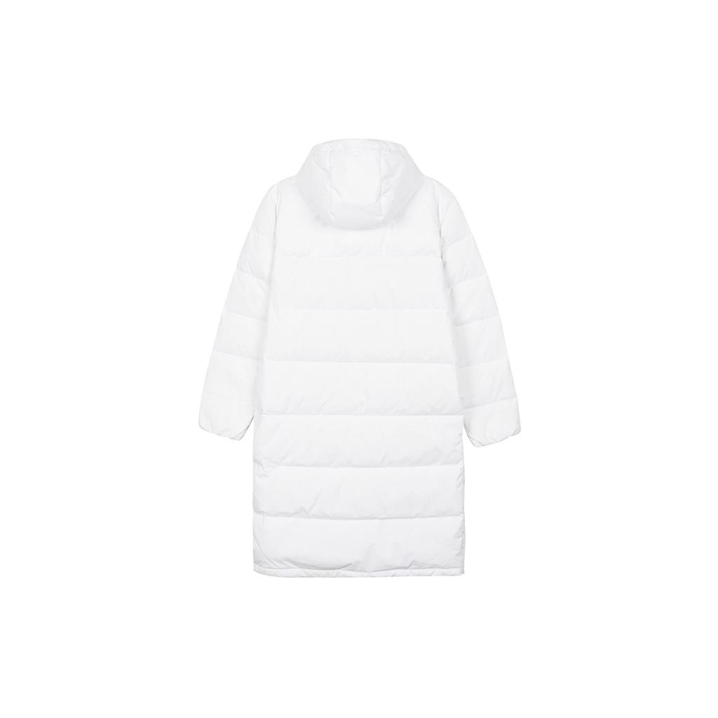 Adidas Пуховик средней длины с капюшоном и логотипом алфавита, верхняя одежда унисекс, белый HZ2600