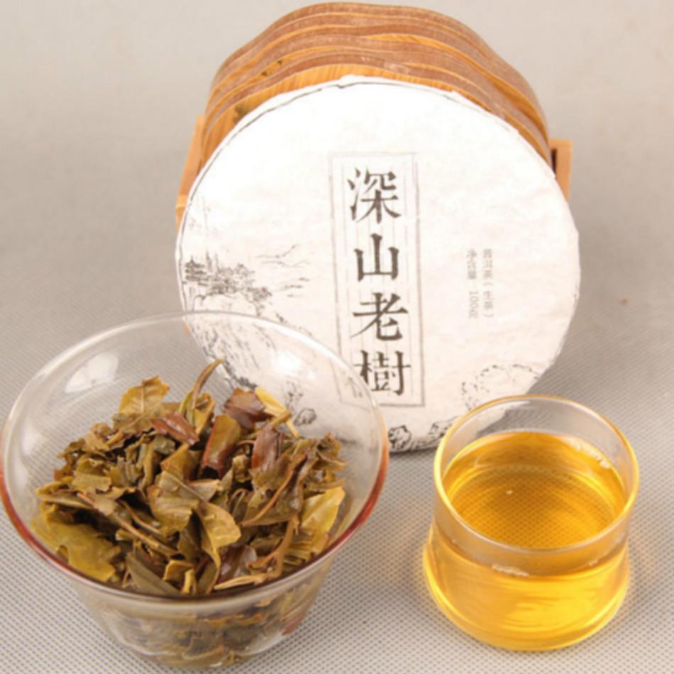 100g Chinese Famous Tea Pu'er Tea Cake Deep Mountain Old Tree Yunnan Pu'er Tea Chinese Specialty Natural Aromatic Slimming Tea