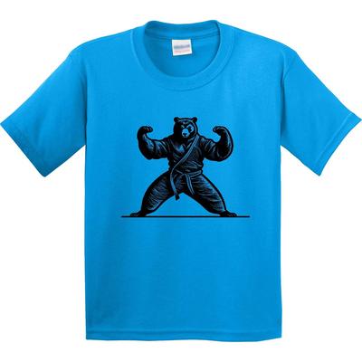 Inktastic Футболка для молодежи с принтом Медведь Карате Боевые искусства ММА Забавная Художник Спорт Муай