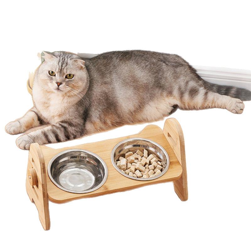 Elevated Adjustable Dog Bowl Stand With 2 Stainless Steel Bowls Raised Pet Feeder For Small Puppies Cats Non Slip Sturdy Feeding