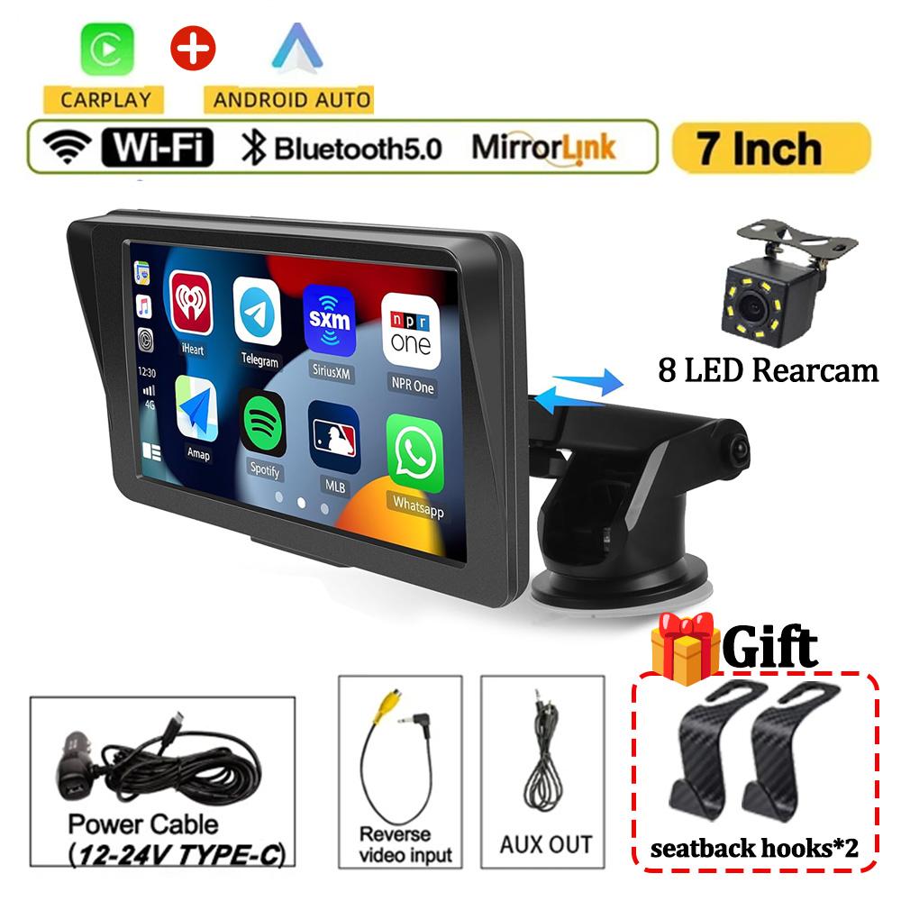 7-дюймовый автомобильный радиоприемник беспроводной Carplay Android Auto сенсорный экран универсальный мультимедийный видеоплеер FM Bluetooth 32G TF