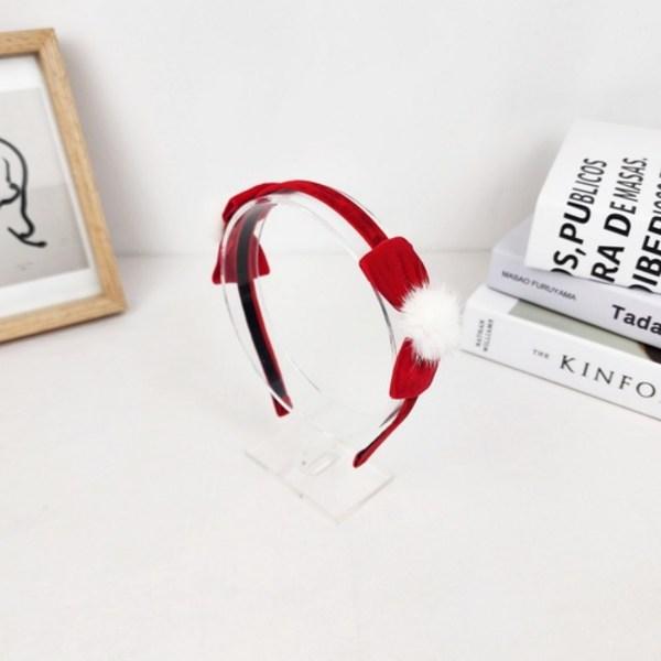 Muitorinda Christmas Velvet Ribbon Eco Mink Ball Hairband