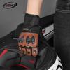 Mens Genuine Leather Motorcycle Gloves Breathable Anti-Slip Racing Riding Gear All Season Touchscreen Compatible