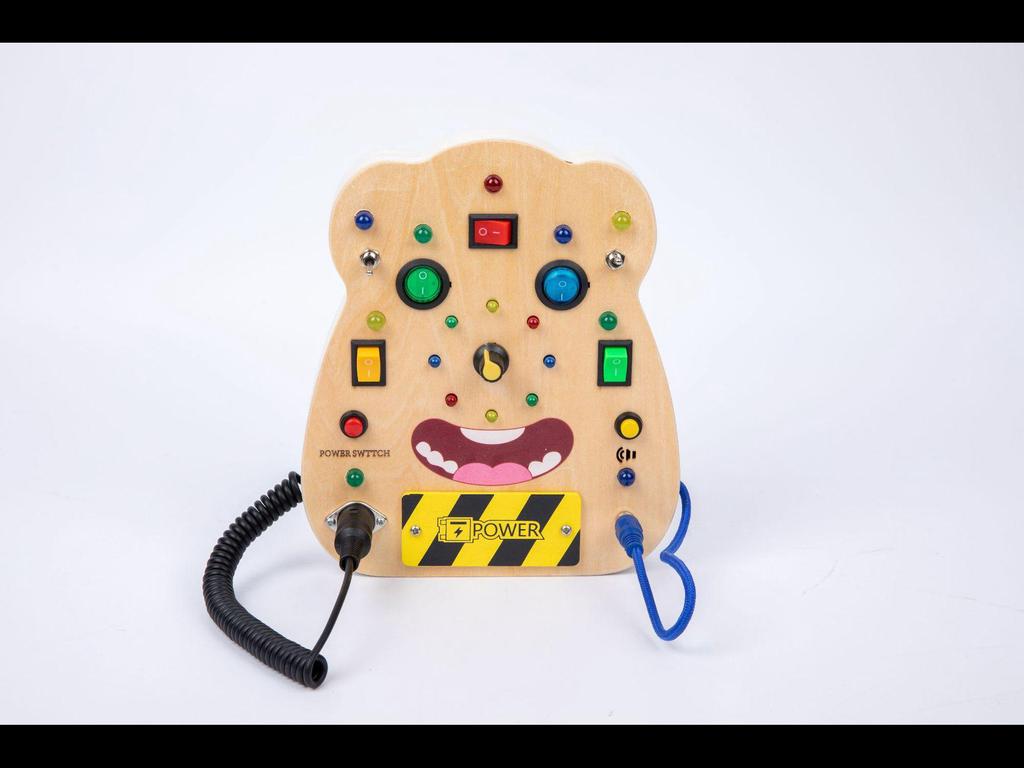 Деревянный светодиодный выключатель света, бизиборд: Развивающая игрушка для детей