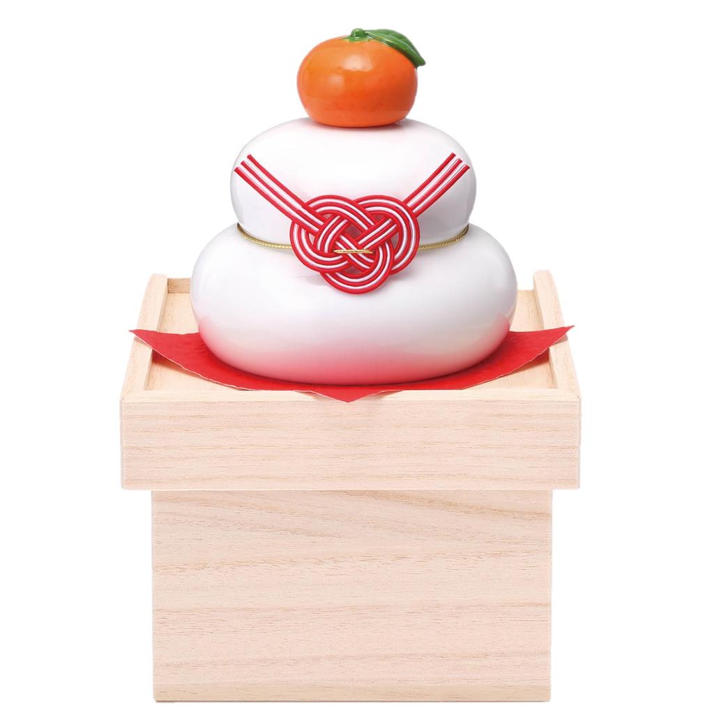 Украшение Yakushigama Zodiac Kagami Mochi с коробкой для хранения из павловнии (Большой, стоящий)