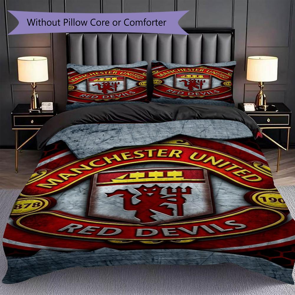 Manchester Legacy Devils Spirit Three-piece set (1 * duvet cover + 2 * pillowcase, without core) 2D Flat Soft and comfortable