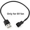 6 шт. USB-адаптер питания для вентилятора 5 В с разъемом 3Pin/4Pin PWM, Кабель-переходник для разъема вентилятора (3-контактный/4-контактный USB-кабель)