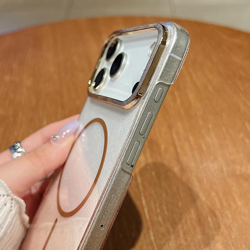 Transparent Starry Sky Glitter Magnetic Attraction Case for IPhone 17Air 16E 15 14Plus 17Pro Hard Silicone Shockproof Back Cover