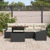 Garden Sofa Set with Storage 6 pcs Black Poly Rattan