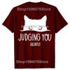 Funny Cat Judging You Silently 100% Cotton T-shirts Men Women's Fashion Casual Tshirt Loose Oversized Streetwear T Shirt
