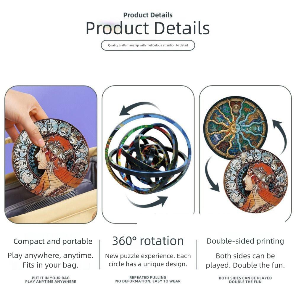 DIY 3D Rotating Puzzle Cat Double Sided Rotating Ball Toy Spinners Ball Jigsaw  Children/Adults
