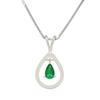 Pear Shape Natural Colombian Green Emerald Gemstone Handmade Pendant Necklace