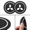 For Mitsubishi Ralliart Lancer Ex Outlander Pajero ASX EVO Car Logo Coaster Anti-skid Mats Water Cup Pads Emblem Car Accessories