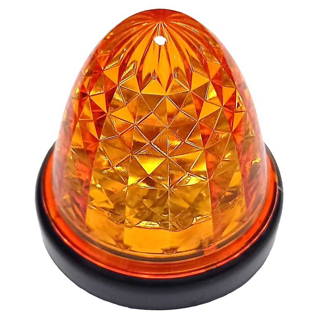 Customize 24V Truck LED Marker Lamp Side Marker Crystal Cut 16 LED Universal Yellow/Red/White/Amber Color (2 Pieces, Orange)