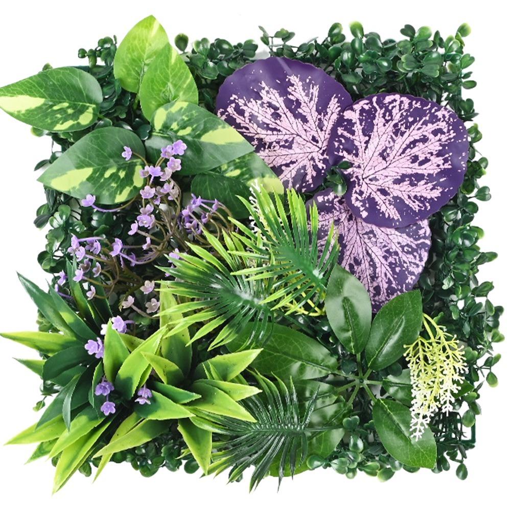 DIY Artificial Plant Wall Panel Eternal Life Flower Simulation Maple Plant Sheet Durable 25*25cm Artificial Fern Grass