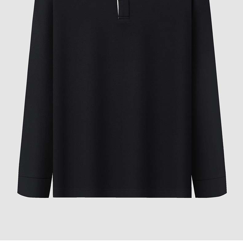 [Including Wool] Langdeng Autumn and Winter Men's Warm and Comfortable Collar Solid Color Long Sleeve T-shirt Polo Shirt