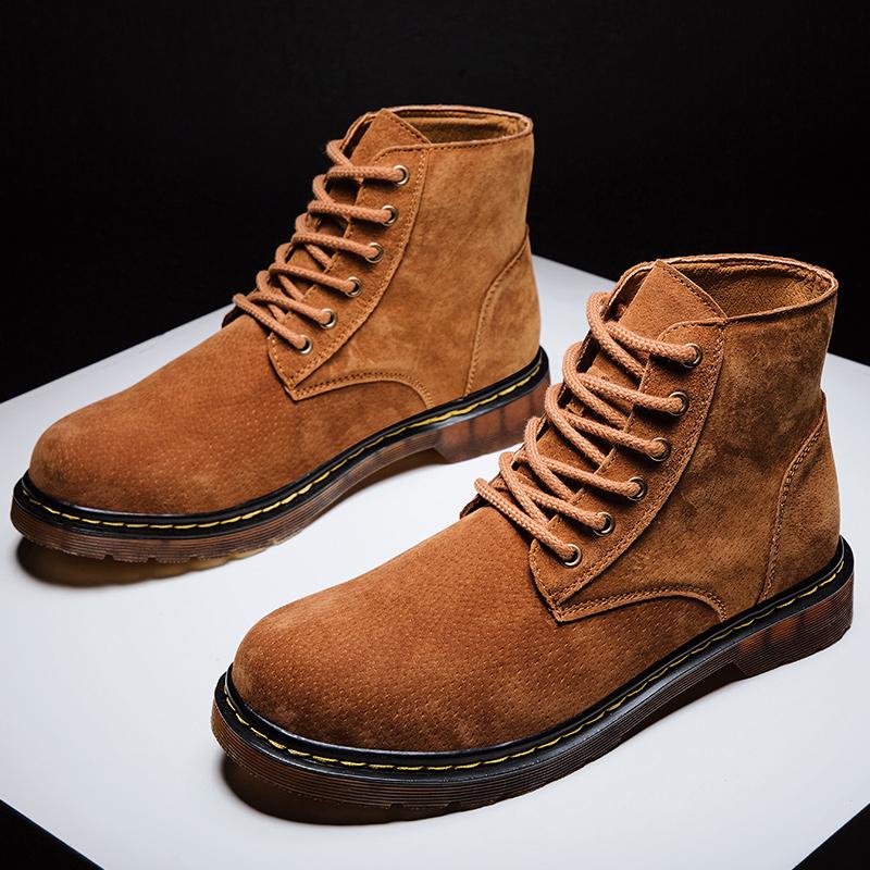 Мужские ботинки из натуральной кожи, осенне-зимние ботильоны для мужской обуви